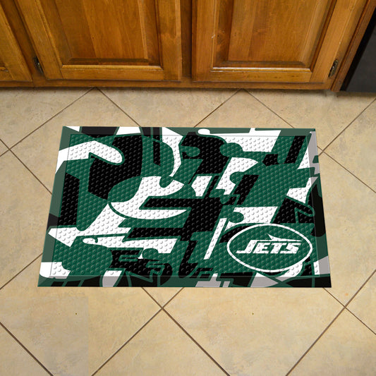 New York Jets Rubber Scraper Door Mat XFIT Design