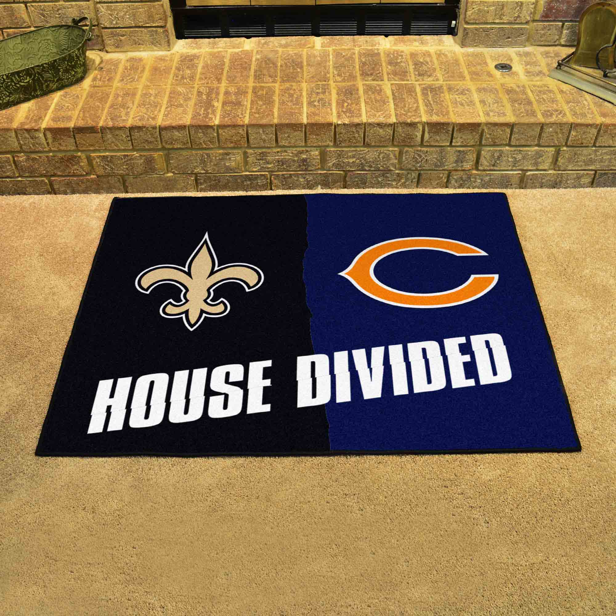 NFL House Divided - Saints / Bears House Divided Rug - 34 in. x 42.5 in. - NFL House Divided - Saints / Bears