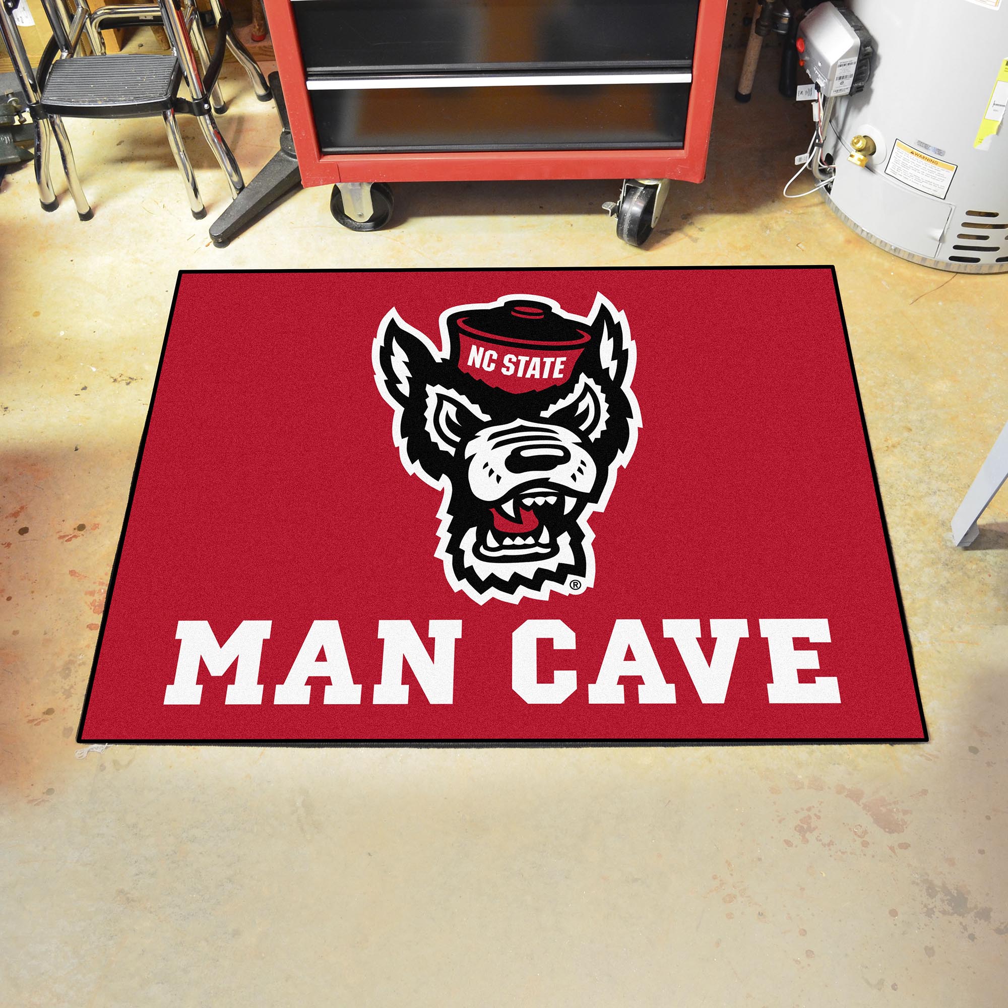 NC State Wolfpack Man Cave All-Star Rug - 34 in. x 42.5 in., Wolf Logo