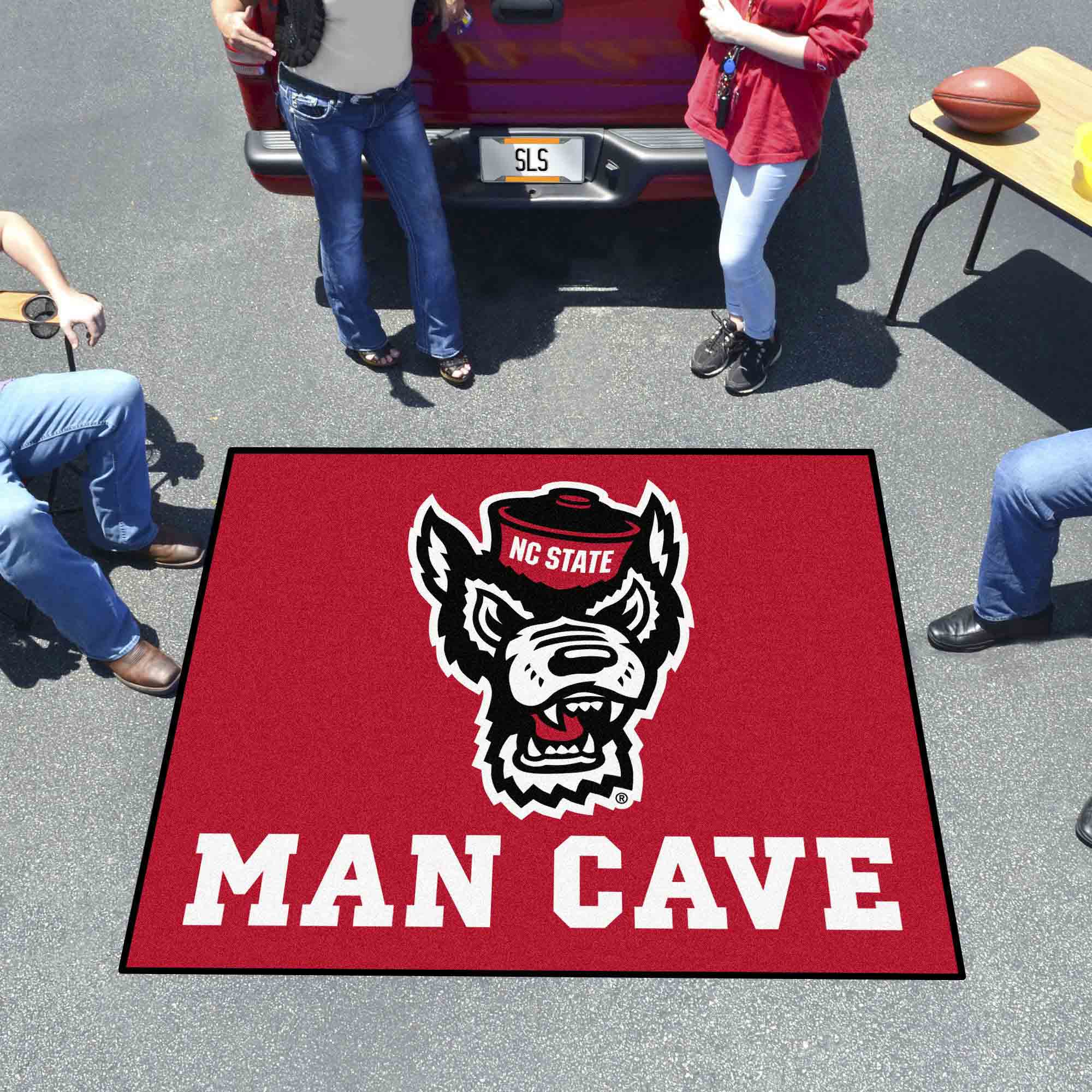 NC State Wolfpack Man Cave Tailgater Rug - 5ft. x 6ft., Wolf Logo - NC State