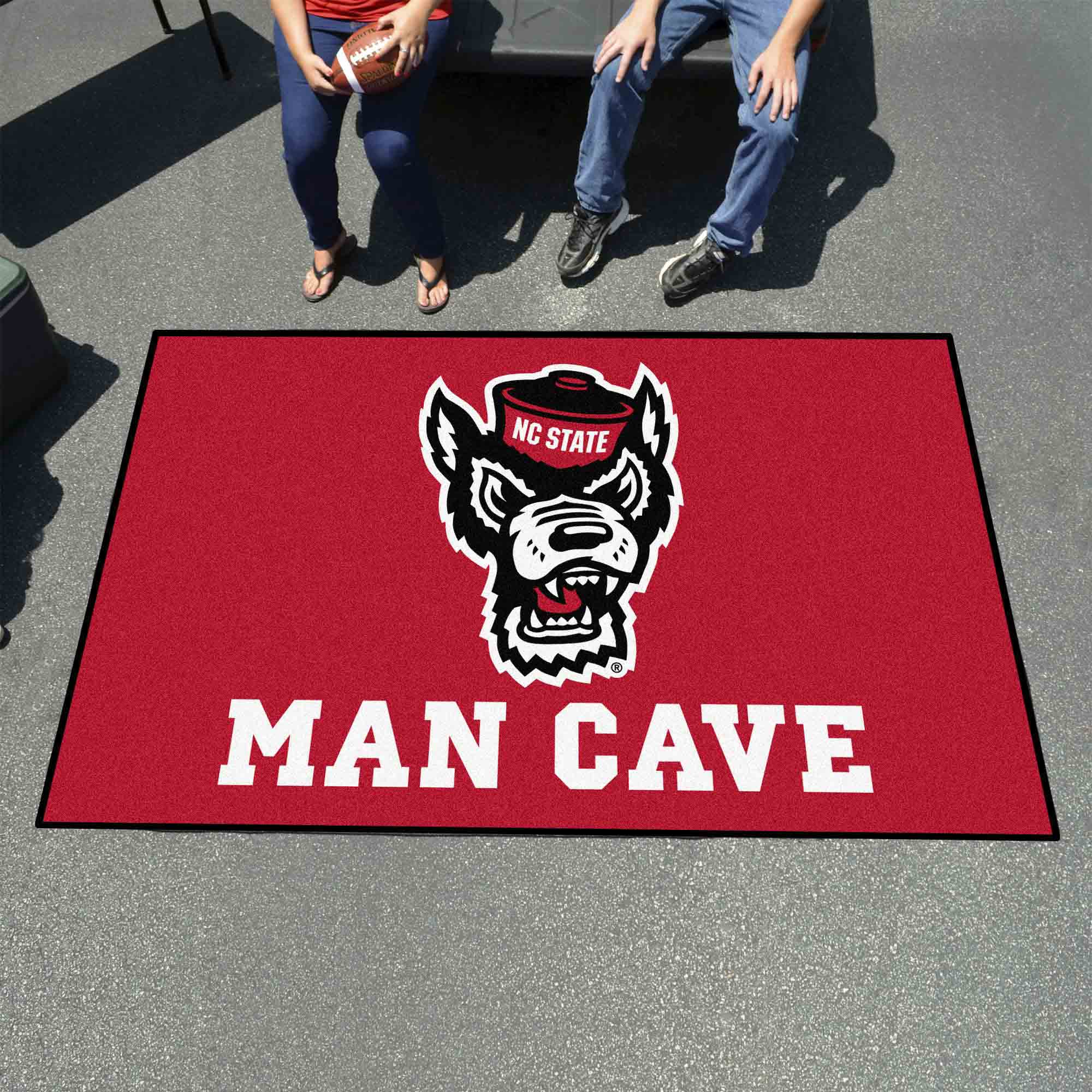 NC State Wolfpack Man Cave Ulti-Mat Rug - 5ft. x 8ft., Wolf Logo