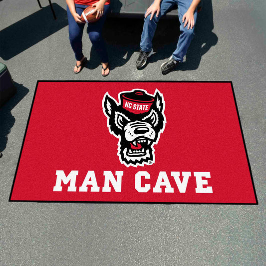 NC State Wolfpack Man Cave Ulti-Mat Rug - 5ft. x 8ft., Wolf Logo - NC State