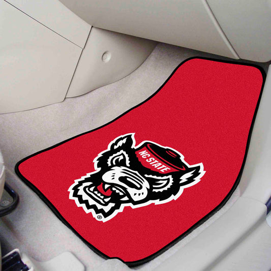 NC State Wolfpack Front Carpet Car Mat Set - 2 Pieces, Wolf Logo - NC State