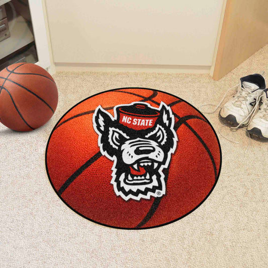 NC State Wolfpack Basketball Rug - 27in. Diameter, Wolf Logo - NC State