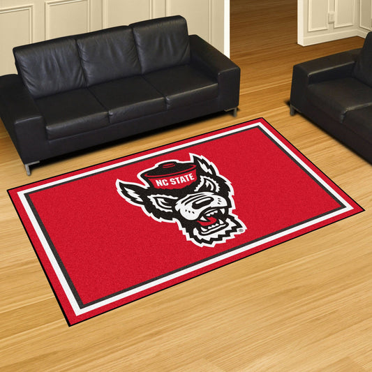 NC State Wolfpack 5ft. x 8 ft. Plush Area Rug, Wolf Logo - NC State