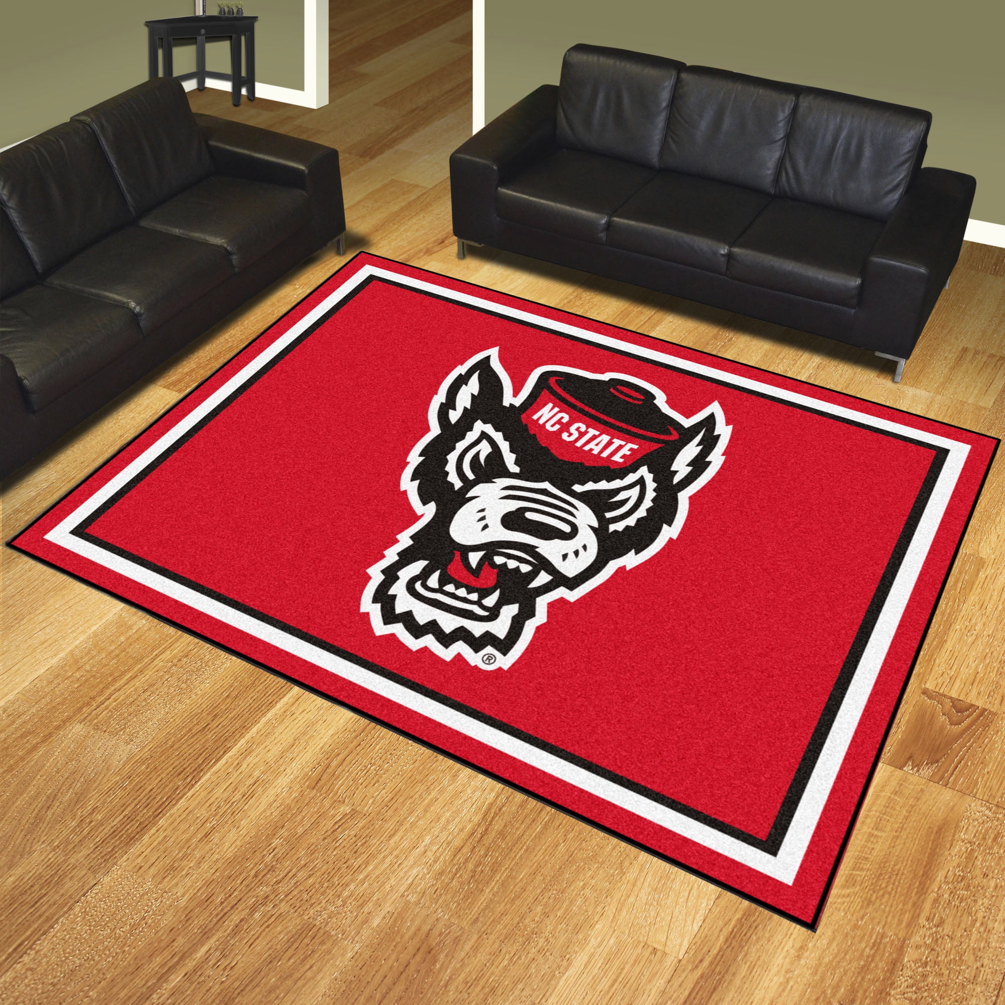 NC State Wolfpack 8ft. x 10 ft. Plush Area Rug, Wolf Logo - NC State