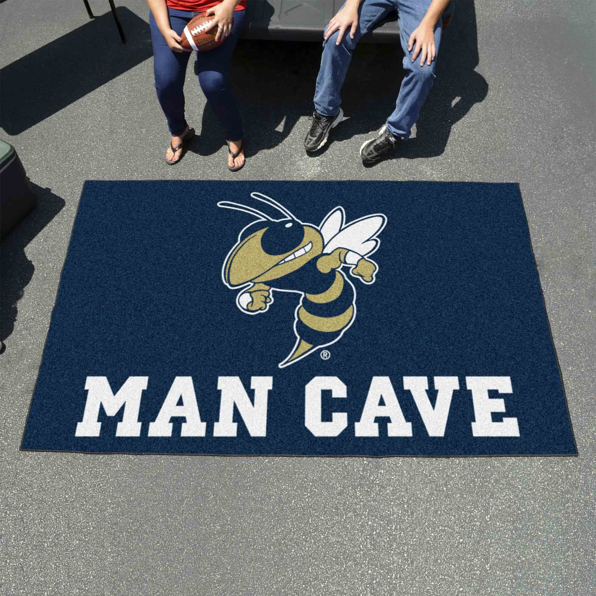 Georgia Tech Yellow Jackets Man Cave Ulti-Mat Rug - 5ft. x 8ft., Buzz