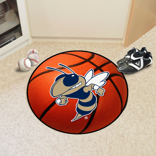 Georgia Tech Yellow Jackets Basketball Rug - 27in. Diameter, Buzz