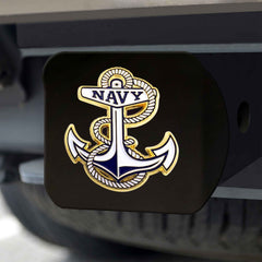 Naval Acdemy Black Metal Hitch Cover - 3D Color Emblem