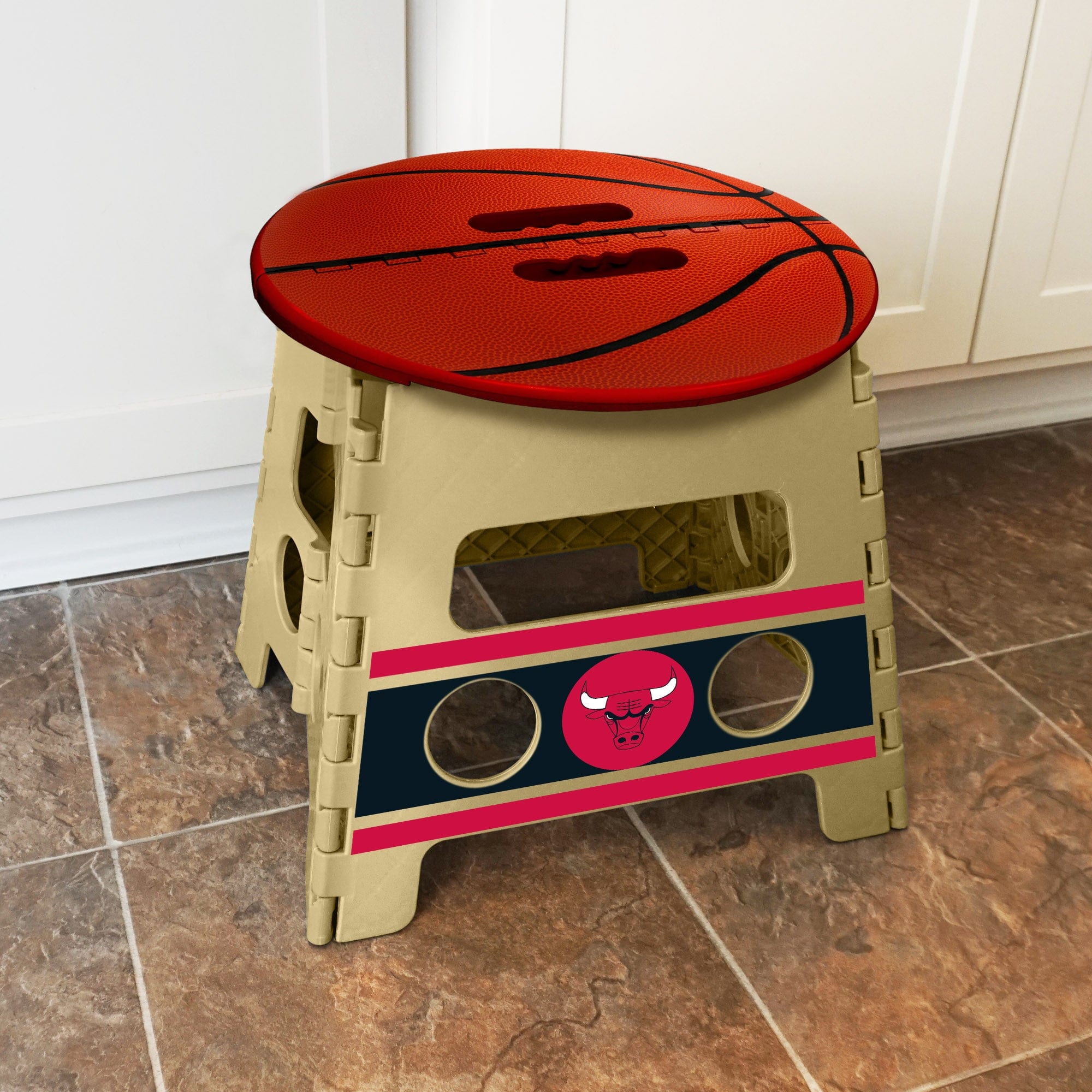 Chicago Bulls Folding Step Stool - 13in. Rise - Chicago Bulls