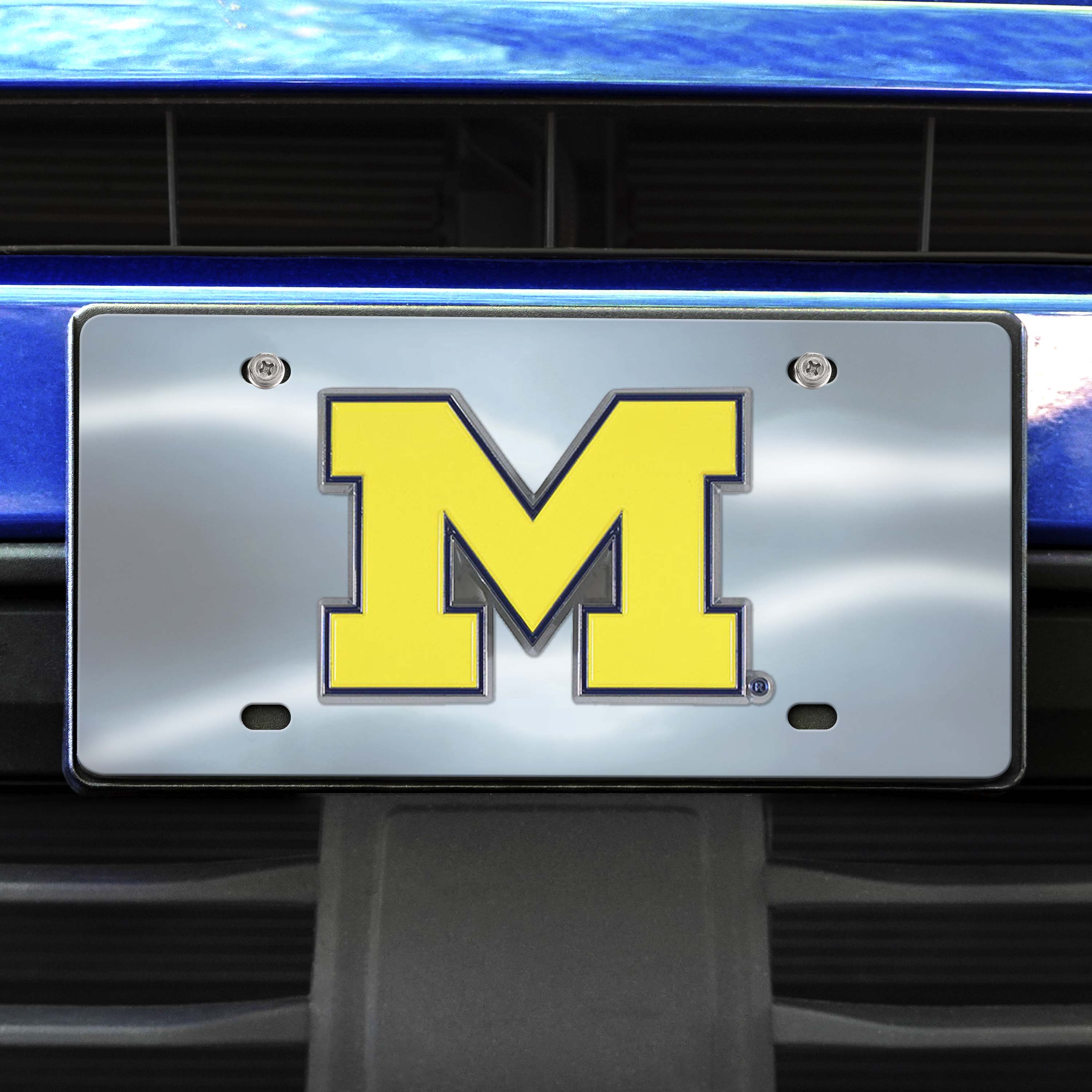 Michigan Wolverines 3D Stainless Steel License Plate