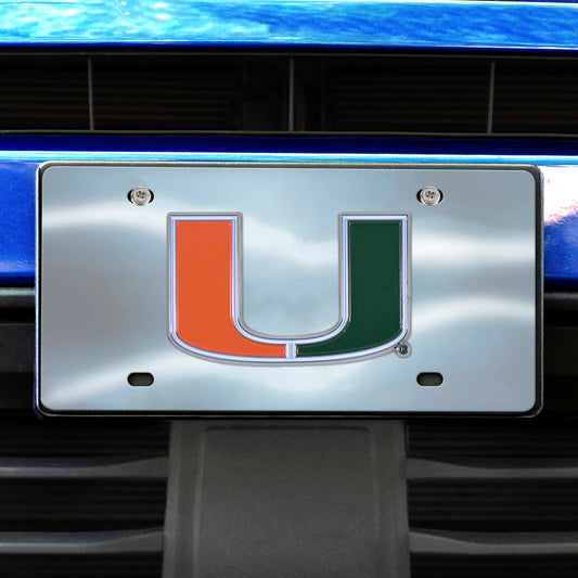 Miami Hurricanes 3D Stainless Steel License Plate