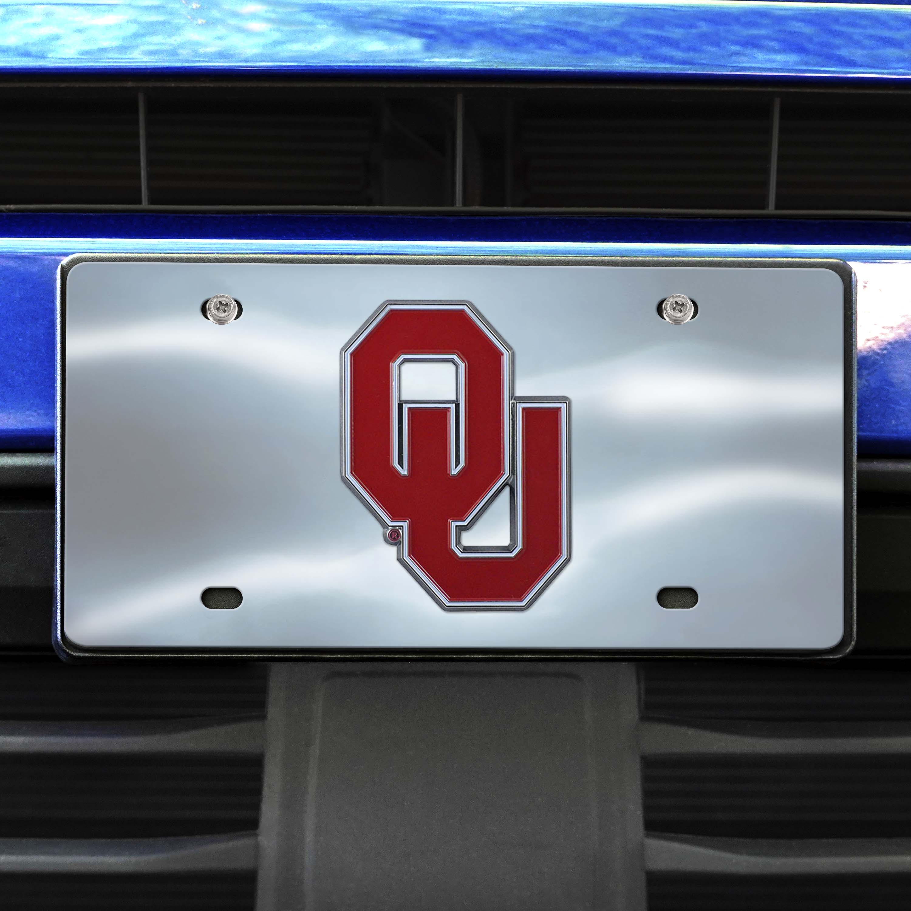 Oklahoma Sooners 3D Stainless Steel License Plate