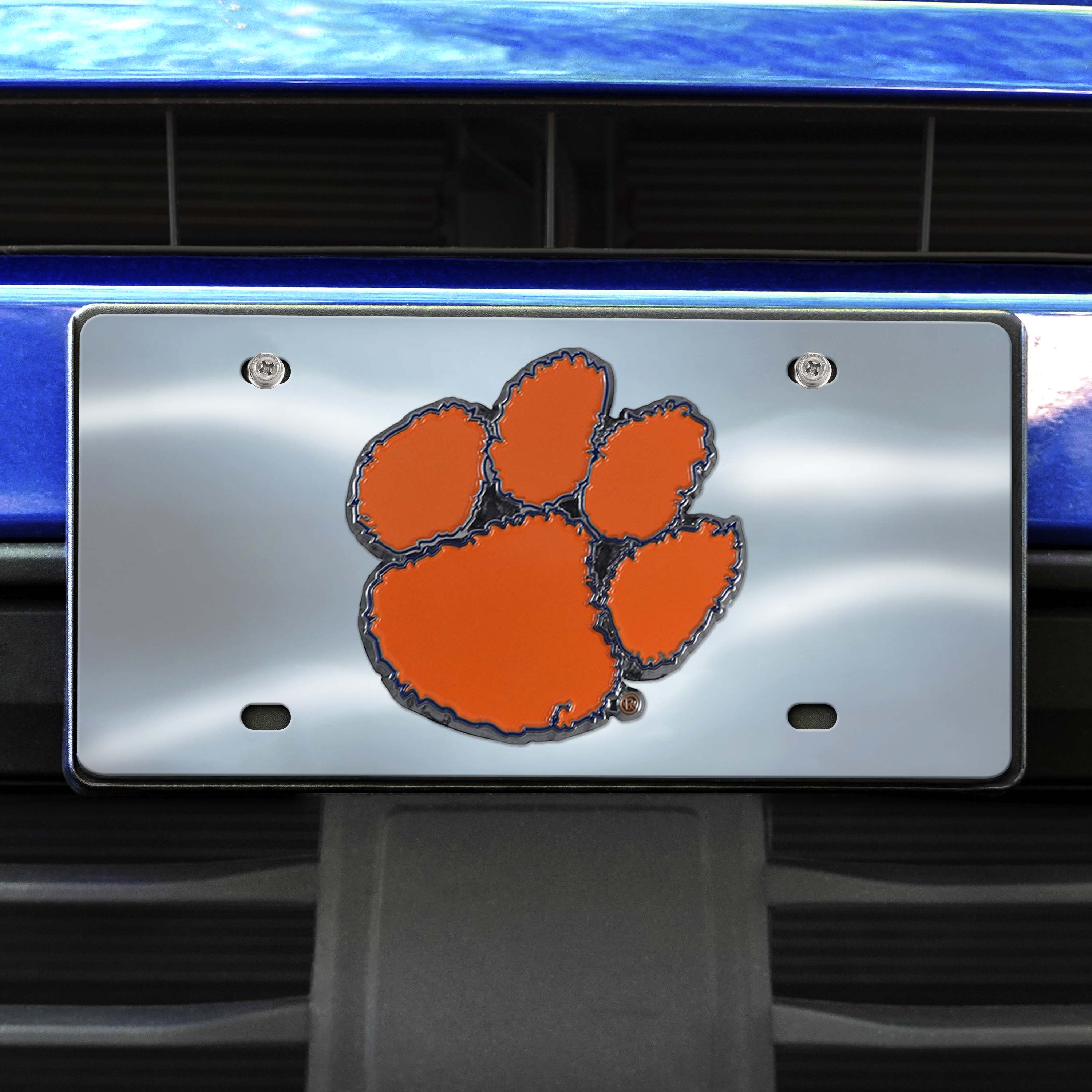 Clemson Tigers 3D Stainless Steel License Plate