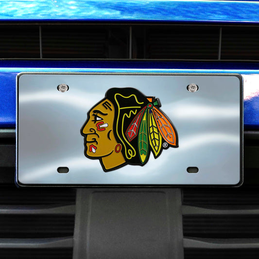 Chicago Blackhawks 3D Stainless Steel License Plate - Chicago Blackhawks