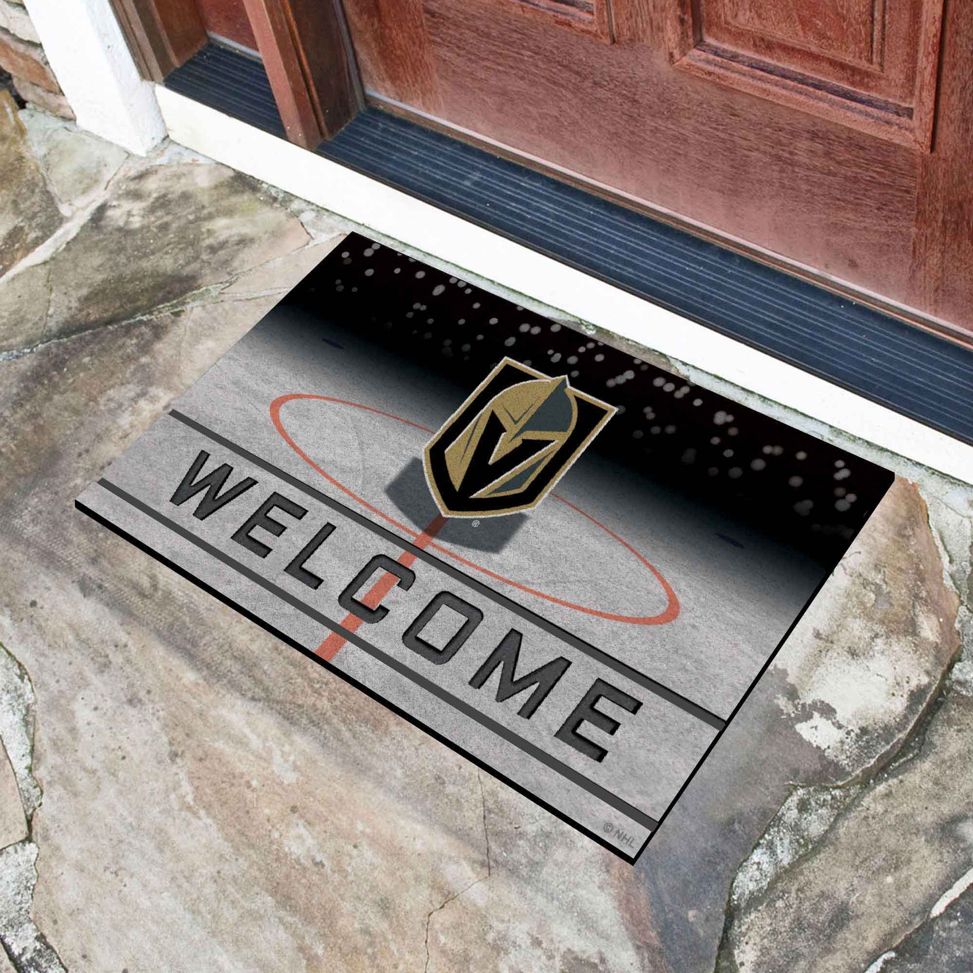 Vegas Golden Knights Rubber Door Mat - 18in. x 30in.