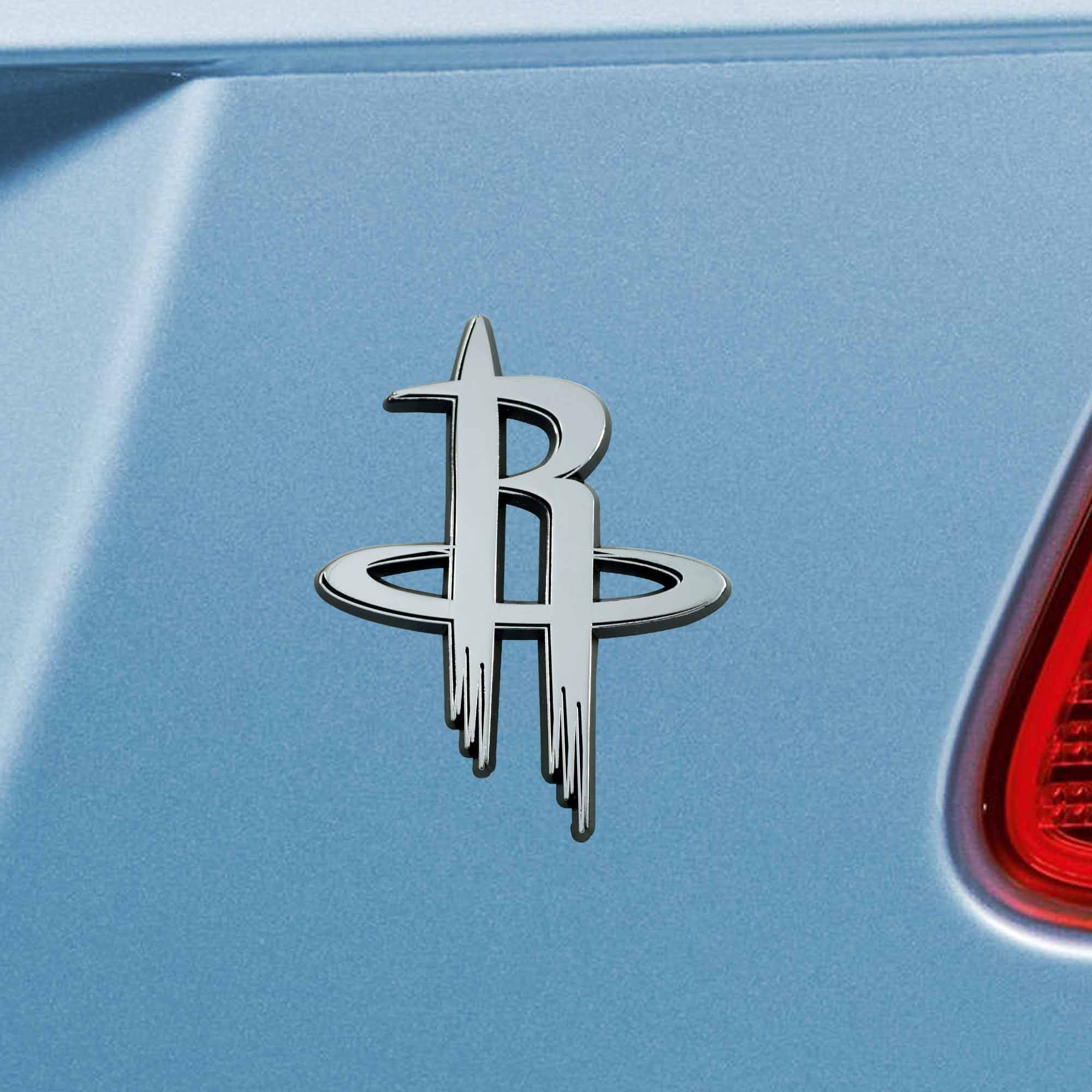 Houston Rockets 3D Chrome Metal Emblem - Houston Rockets