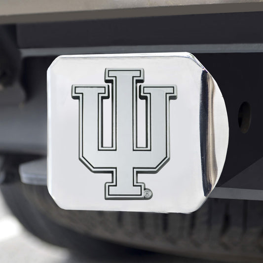 Indiana Hooisers Chrome Metal Hitch Cover with Chrome Metal 3D Emblem