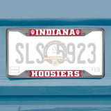 Indiana Hooisers Chrome Metal License Plate Frame, 6.25in x 12.25in