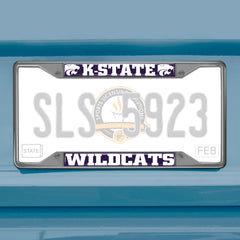 Kansas State Wildcats Chrome Metal License Plate Frame, 6.25in x 12.25in