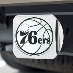 Philadelphia 76ers Chrome Metal Hitch Cover with Chrome Metal 3D Emblem