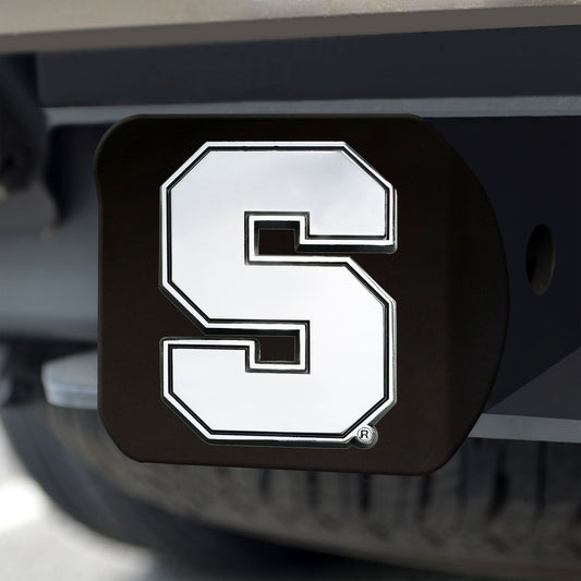 Syracuse Orange Black Metal Hitch Cover with Metal Chrome 3D Emblem