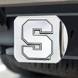 Syracuse Orange Chrome Metal Hitch Cover with Chrome Metal 3D Emblem