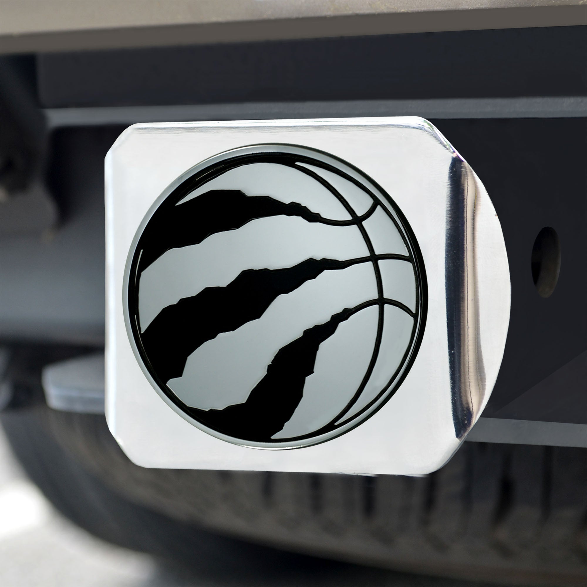 Toronto Raptors Chrome Metal Hitch Cover with Chrome Metal 3D Emblem