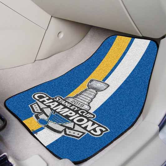 St. Louis Blues Front Carpet Car Mat Set - 2 Pieces, 2019 Stanley Cup Champions