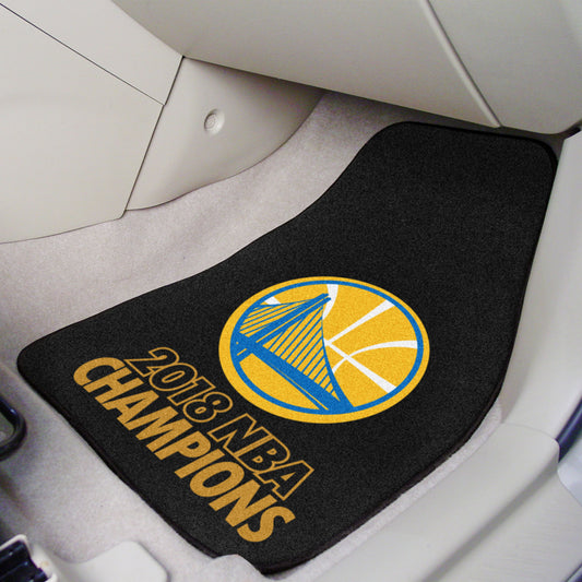 Golden State Warriors 2018 NBA Champions Front Carpet Car Mat Set - 2 Pieces