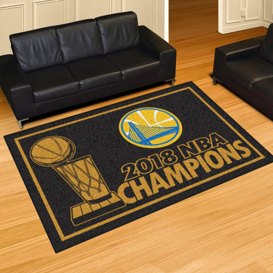 Golden State Warriors 2018 NBA Champions 5ft. x 8 ft. Plush Area Rug