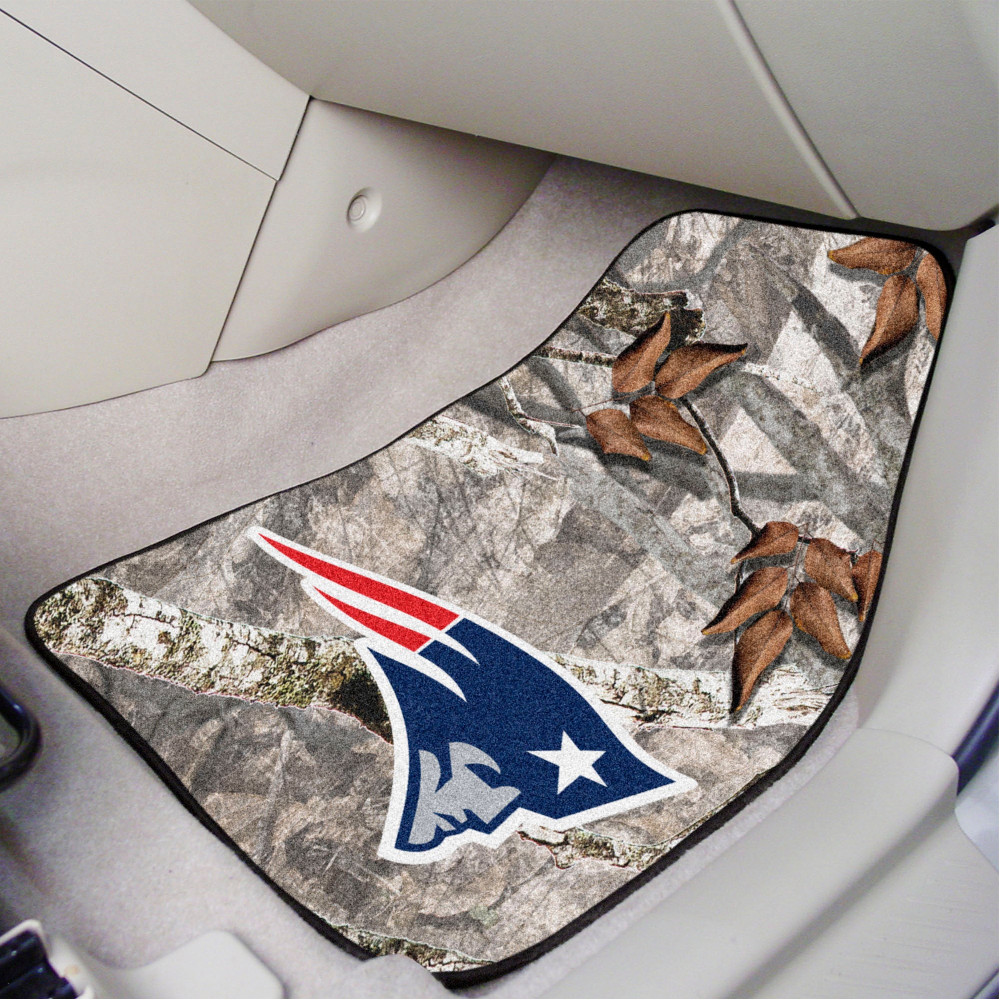 New England Patriots Camo Front Carpet Car Mat Set - 2 Pieces - New England Patriots