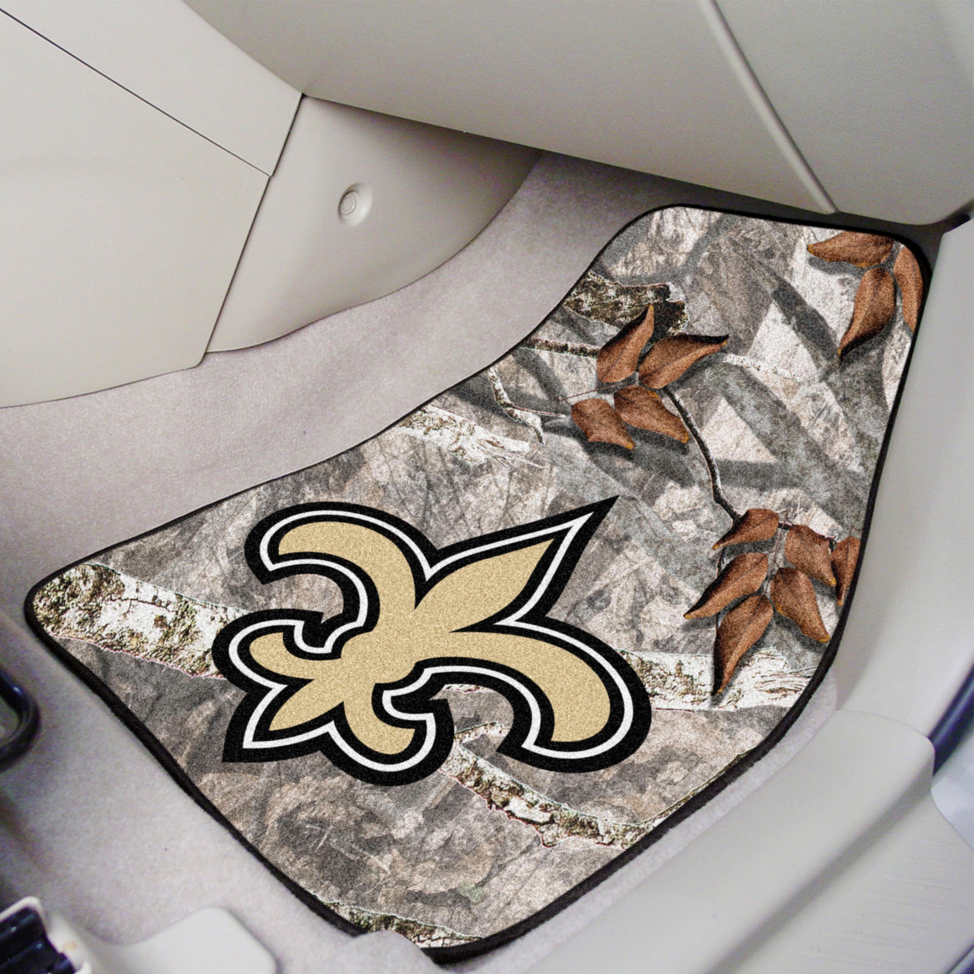 New Orleans Saints Camo Front Carpet Car Mat Set - 2 Pieces - New Orleans Saints