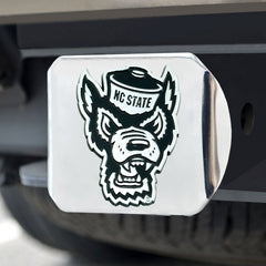 NC State Wolfpack Chrome Metal Hitch Cover with Chrome Metal 3D Emblem - NC State