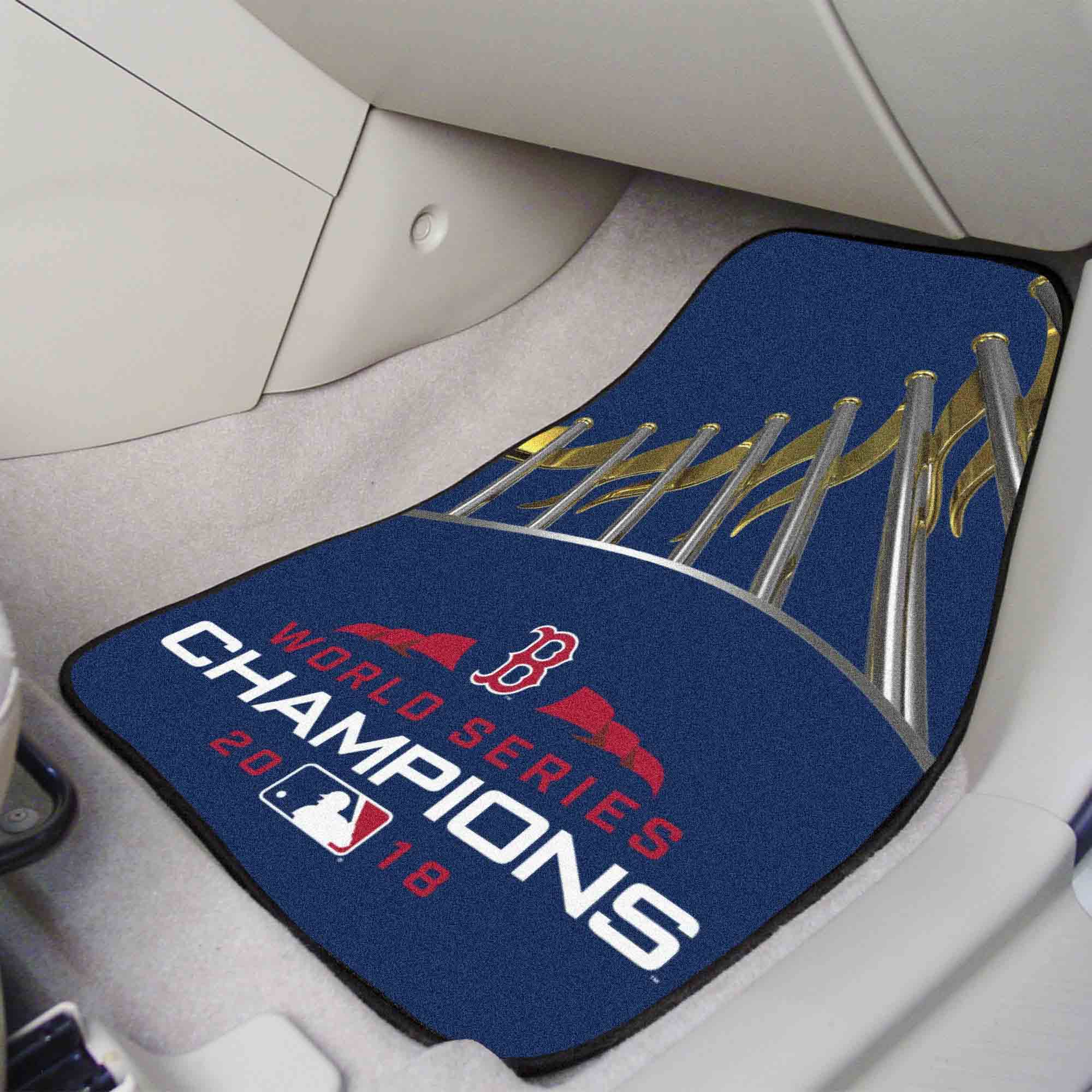 Boston Red Sox 2018 World Series Champions Front Carpet Car Mat Set - 2 Pieces - Boston Red Sox