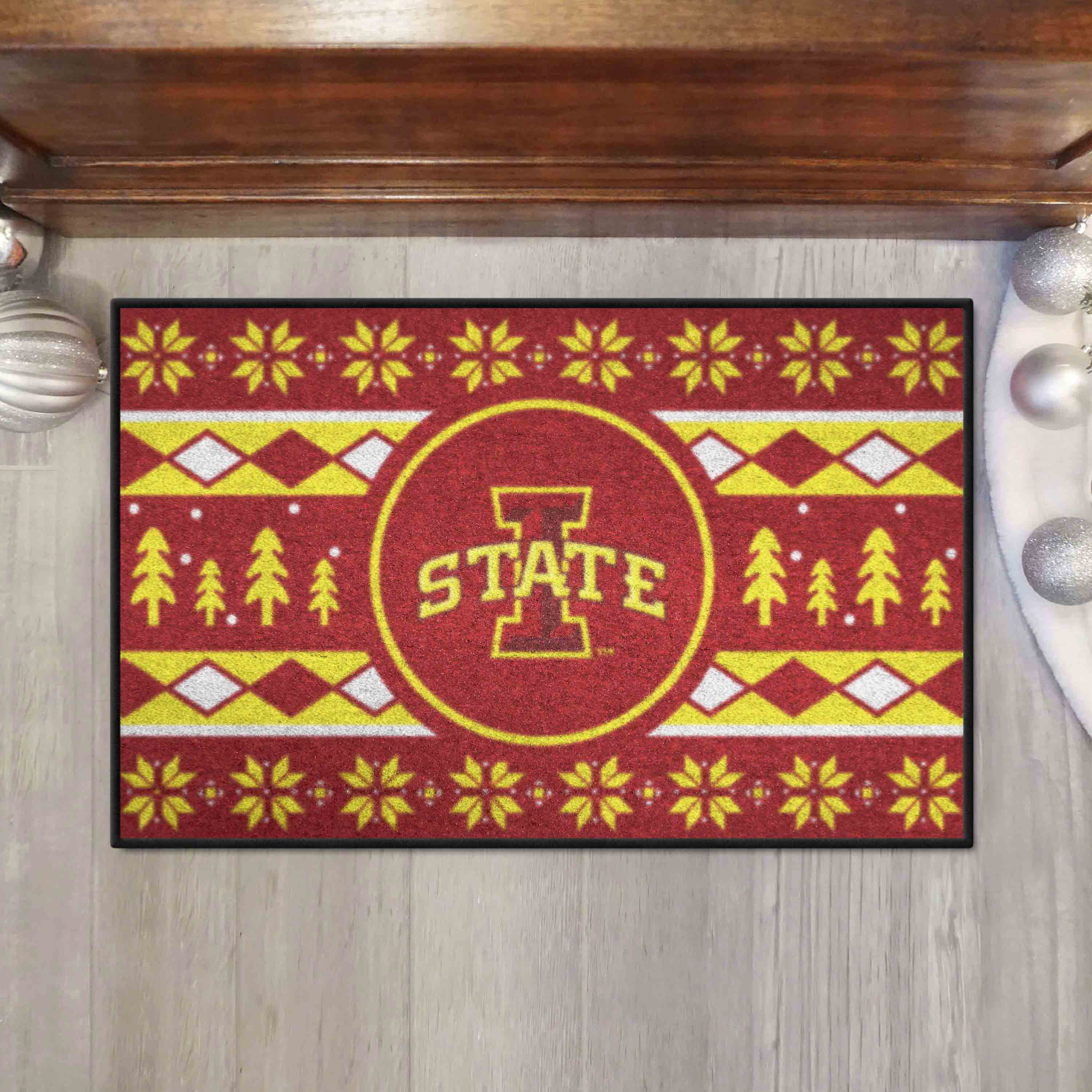 Iowa State Cyclones Holiday Sweater Starter Mat Accent Rug - 19in. x 30in.