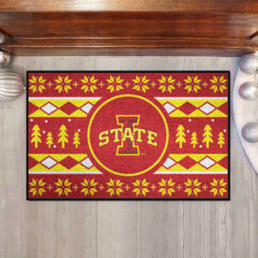 Iowa State Cyclones Holiday Sweater Starter Mat Accent Rug - 19in. x 30in.