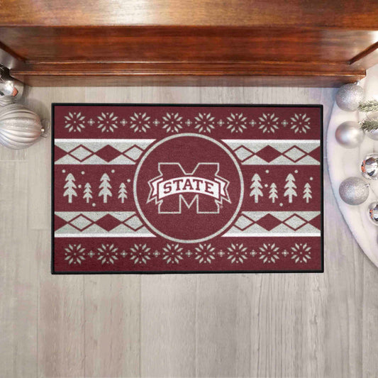 Mississippi State Bulldogs Holiday Sweater Starter Mat Accent Rug - 19in. x 30in. - Mississippi State