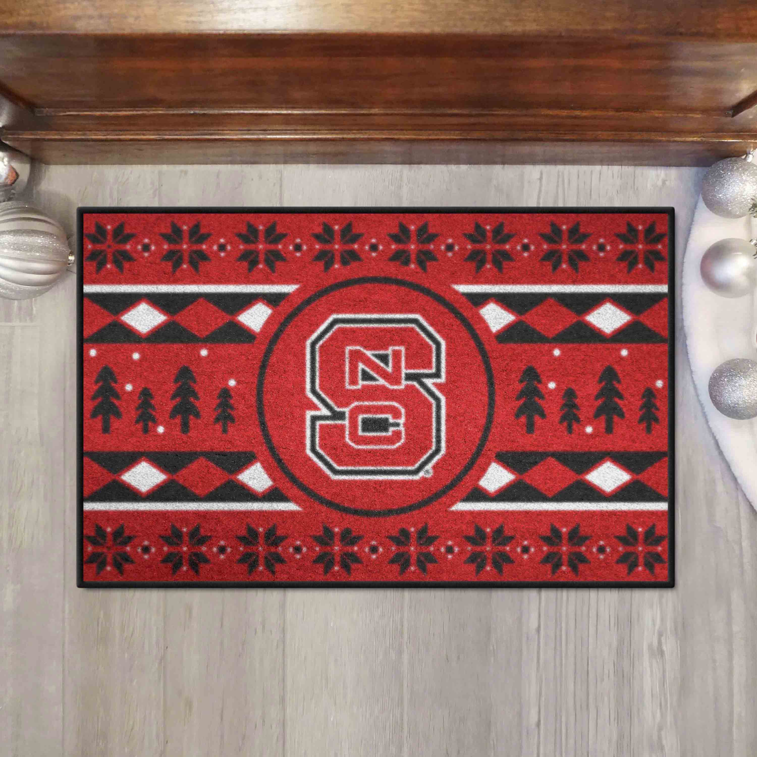 NC State Wolfpack Holiday Sweater Starter Mat Accent Rug - 19in. x 30in. - NC State