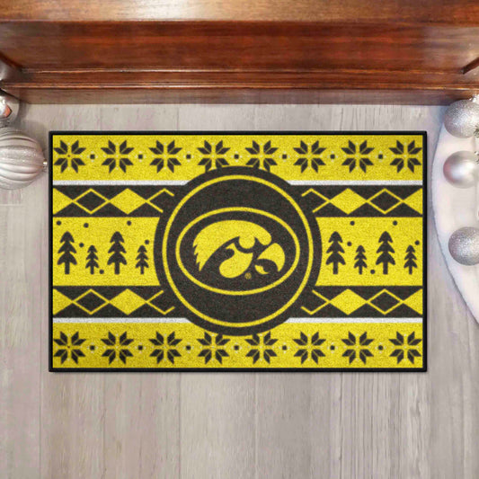 Iowa Hawkeyes Holiday Sweater Starter Mat Accent Rug - 19in. x 30in. - Iowa