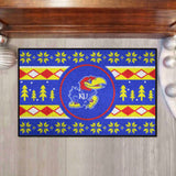 Kansas Jayhawks Holiday Sweater Starter Mat Accent Rug - 19in. x 30in.