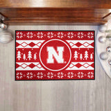 Nebraska Cornhuskers Holiday Sweater Starter Mat Accent Rug - 19in. x 30in.