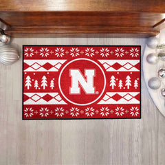 Nebraska Cornhuskers Holiday Sweater Starter Mat Accent Rug - 19in. x 30in. - Nebraska