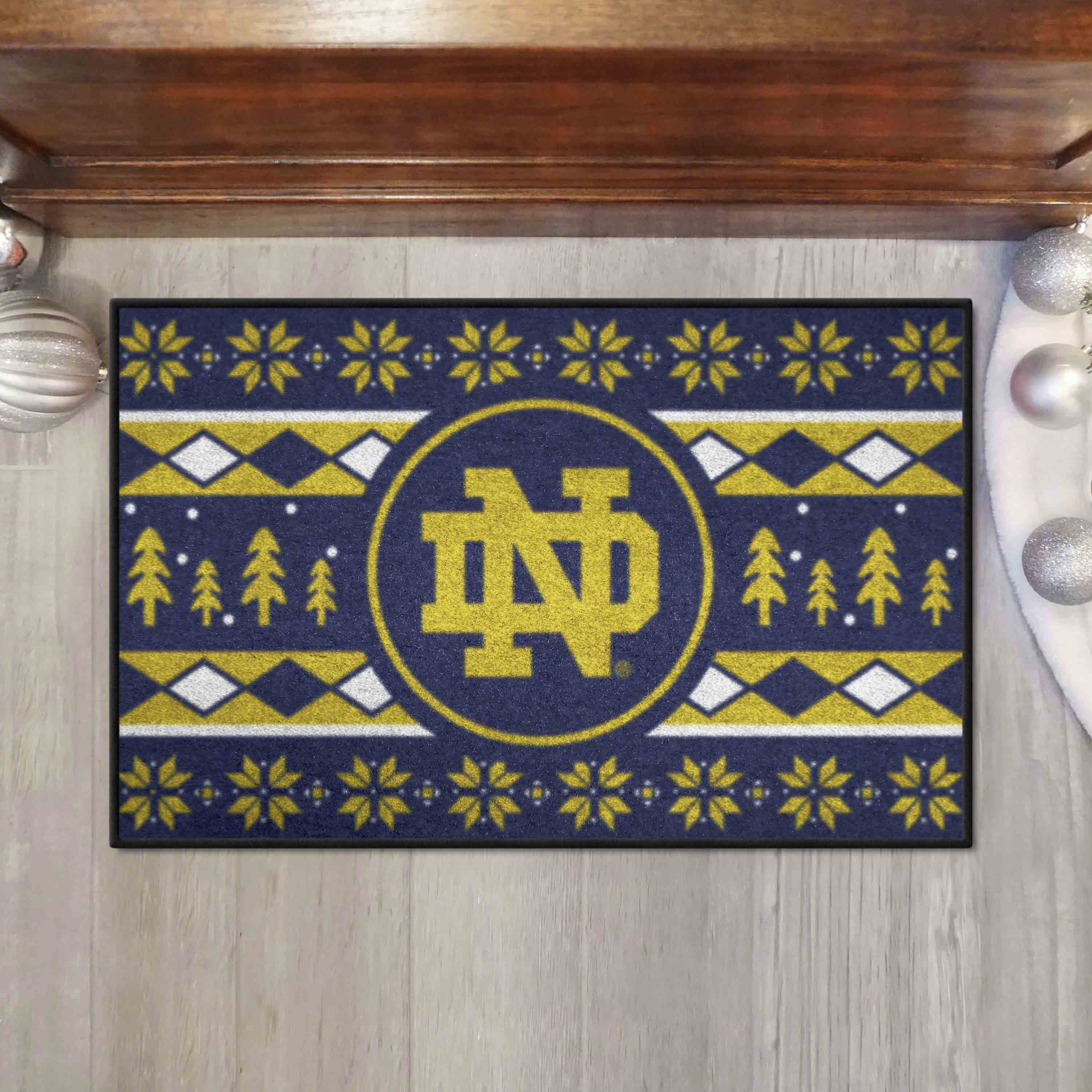 Notre Dame Fighting Irish Holiday Sweater Starter Mat Accent Rug - 19in. x 30in.