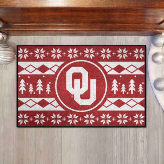 Oklahoma Sooners Holiday Sweater Starter Mat Accent Rug - 19in. x 30in. - Oklahoma