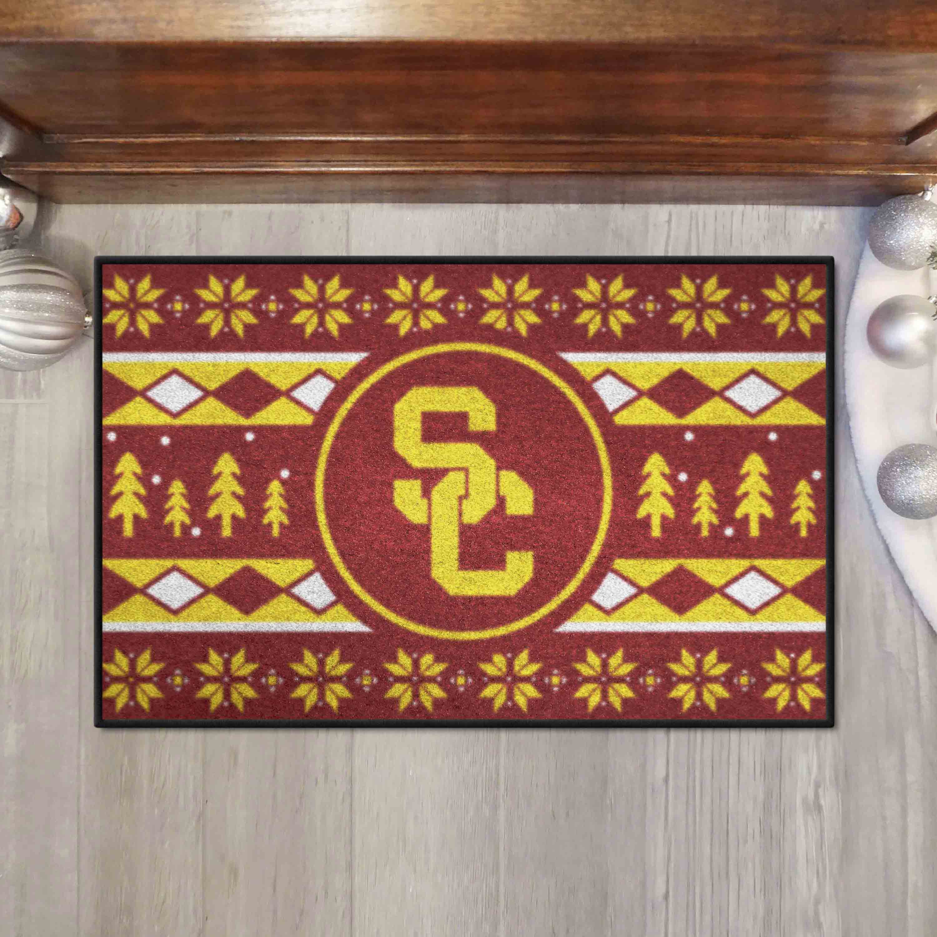 Southern California Trojans Holiday Sweater Starter Mat Accent Rug - 19in. x 30in.