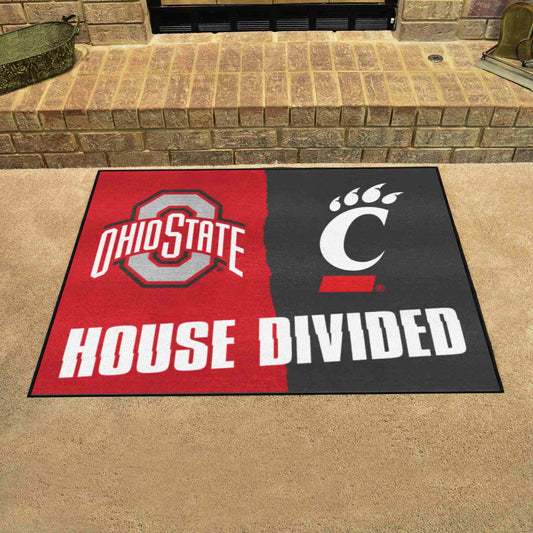 House Divided - Ohio State/Cincinnati House Divided House Divided Rug - 34 in. x 42.5 in.