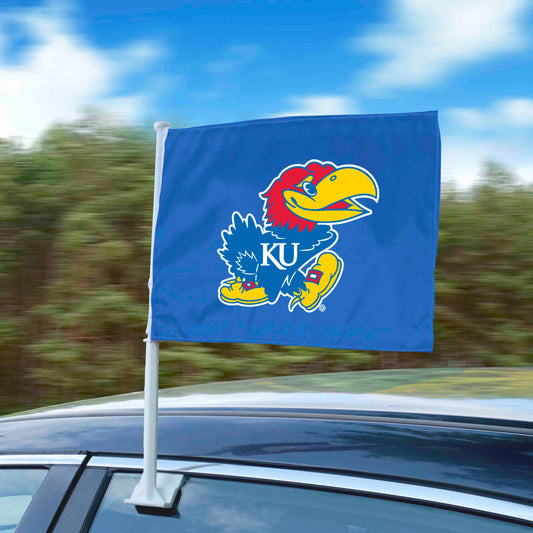 Kansas Jayhawks Car Flag Large 1pc 11" x 14"