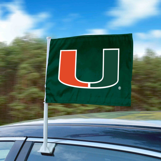 Miami Hurricanes Car Flag Large 1pc 11" x 14" - Miami