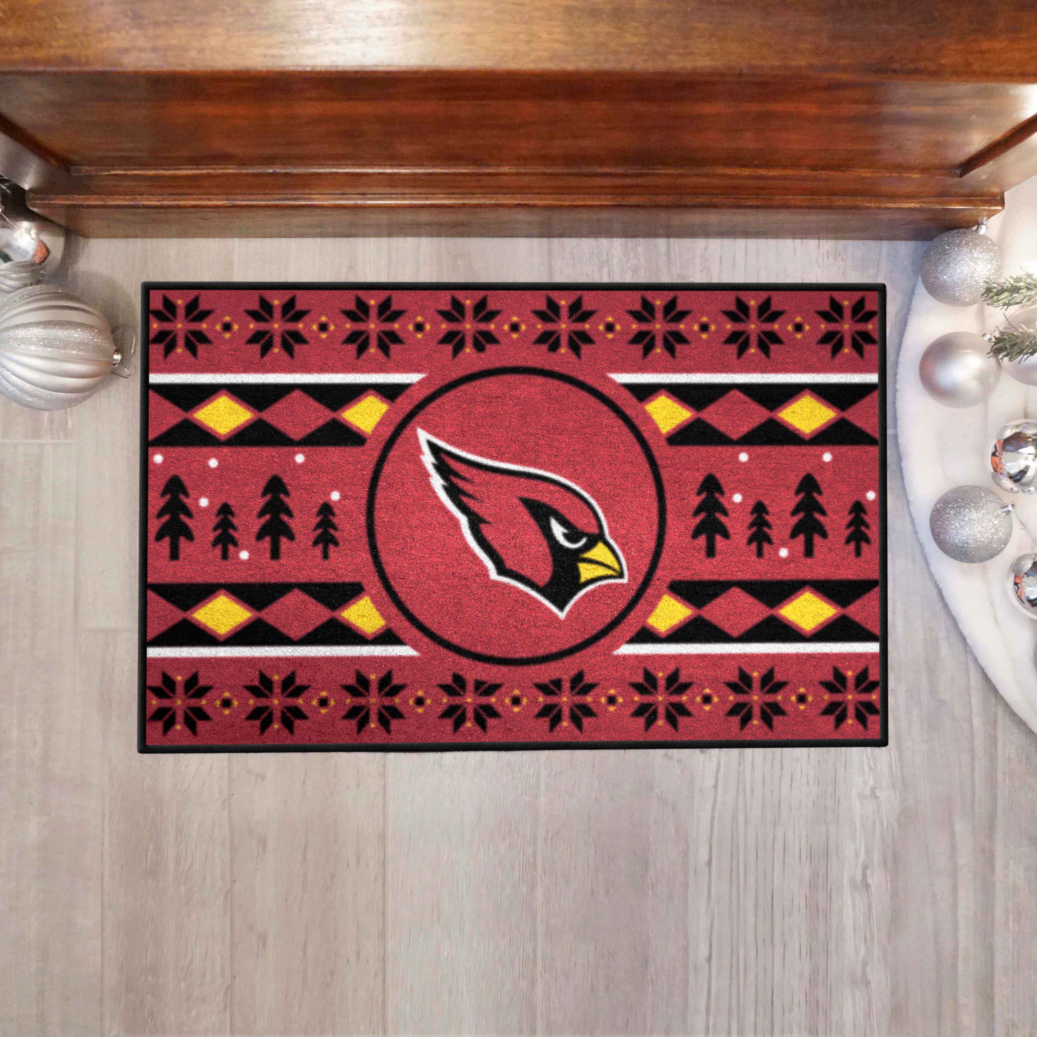 Arizona Cardinals Holiday Sweater Starter Mat Accent Rug - 19in. x 30in.